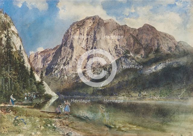 Altaussee Lake and Face of Mount Trissel, 1859. Artist: Alt, Rudolf von (1812-1905)