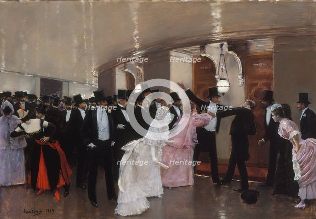 Altercation in the corridors of the opera, 1889. Creator: Jean Beraud.