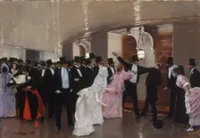 Altercation in the corridors of the opera, 1889. Creator: Jean Beraud