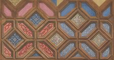Alternate designs for the decoration of a coffered ceiling, 1840-97. Creators: Jules-Edmond-Charles Lachaise, Eugène-Pierre Gourdet