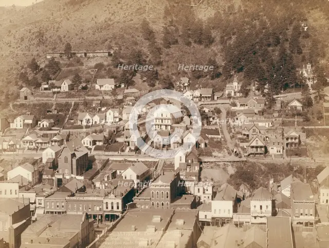 Altitude Part of Deadwood as seen from big flume, showing steps, stairways..., between 1887 and 92. Creator: John C. H. Grabill.