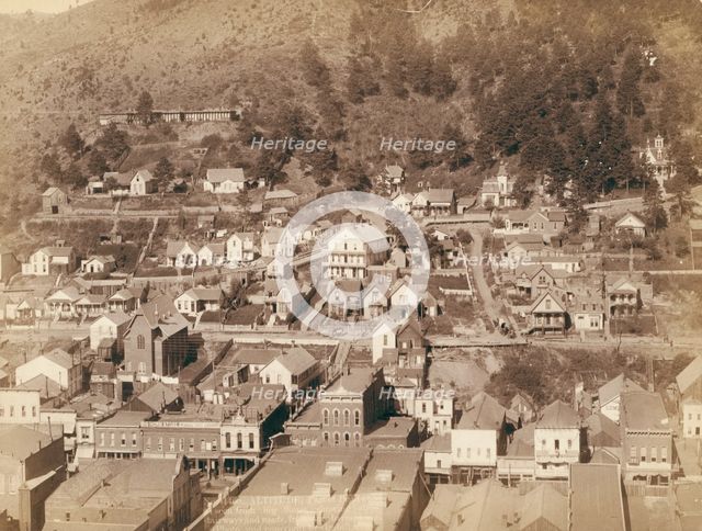 Altitude Part of Deadwood as seen from big flume, showing steps, stairways..., between 1887 and 92. Creator: John C. H. Grabill.