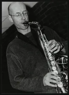 Alto saxophonist Martin Speake playing at The Fairway, Welwyn Garden City, Hertfordshire, 2003. Creator: Denis Williams