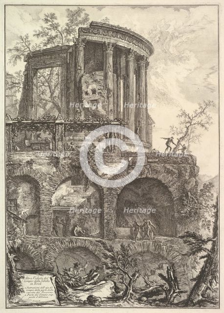 Altra V. del Tempio della Sibilla in Tivoli (Another view of the Temple of the Sib..., 18th century. Creator: Giovanni Battista Piranesi.