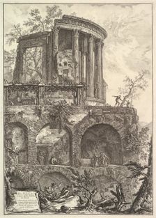 Altra V. del Tempio della Sibilla in Tivoli (Another view of the Temple of the Sib..., 18th century. Creator: Giovanni Battista Piranesi