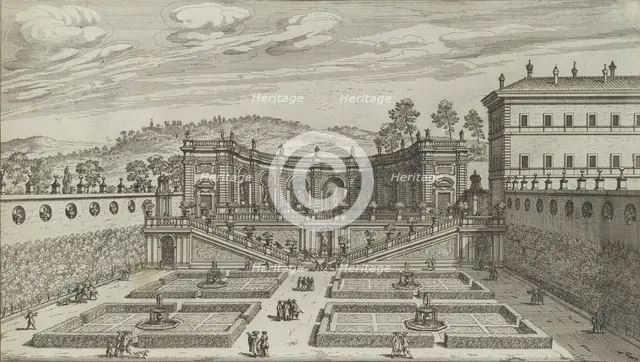 Altra Vedvta in Prospettiva del Teatro et Giardino Contigvo di Mondragone in Fras..., 1691 or after. Creator: Giovanni Battista Falda.