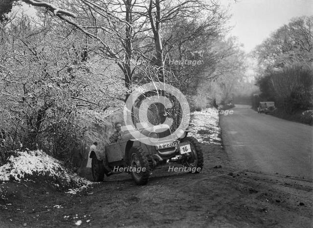 Alvis competing in a motoring trial, late 1930s. Artist: Bill Brunell.