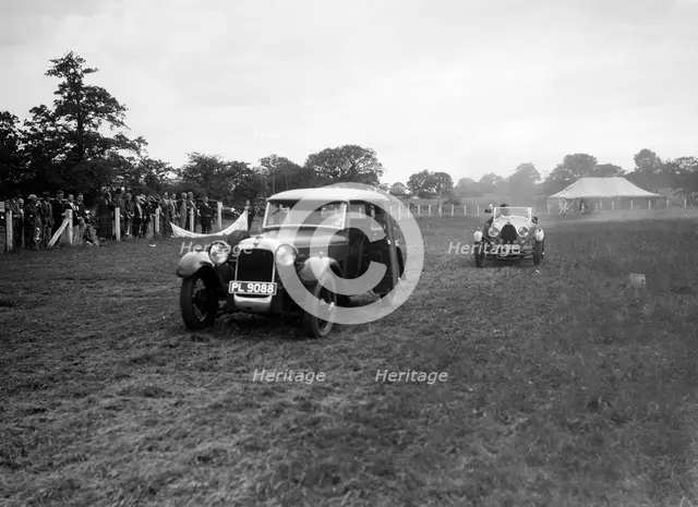 Alvis FWD and Bugatti Type 44 taking part in the Bugatti Owners Club gymkhana, 5 July 1931. Artist: Bill Brunell.