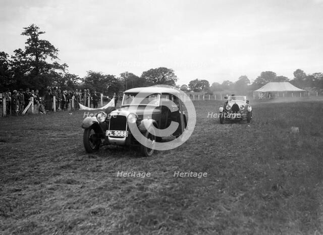 Alvis FWD and Bugatti Type 44 taking part in the Bugatti Owners Club gymkhana, 5 July 1931. Artist: Bill Brunell.