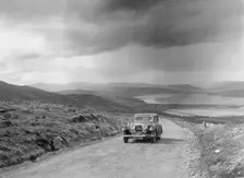 Alvis Speed Twenty saloon competing in the RSAC Scottish Rally, 1934. Artist: Bill Brunell