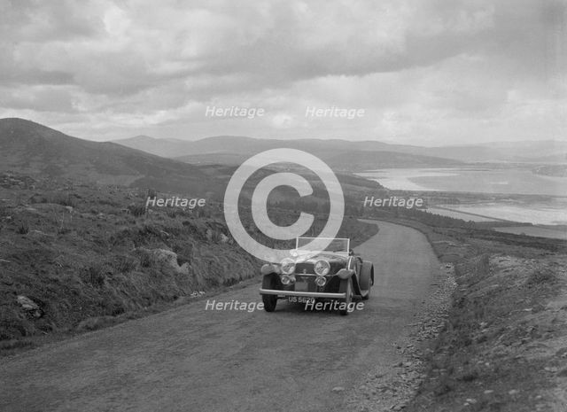Alvis Speed Twenty tourer competing in the RSAC Scottish Rally, 1934. Artist: Bill Brunell.