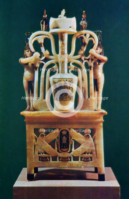 Alabaster perfume vase from the Tomb of Tutankhamun, 14th century BC. Artist: Unknown