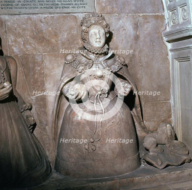 Alabaster statue of Queen Elizabeth I, 16th century. Artist: Unknown