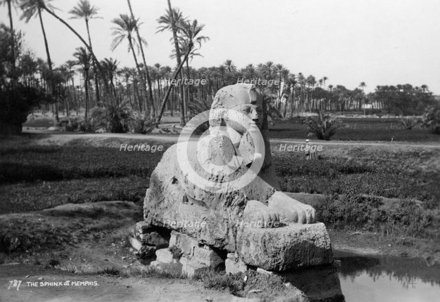 Alabaster Sphinx at Memphis, Egypt, c1920s-c1930s(?). Artist: Unknown
