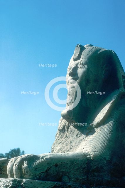 Alabaster Sphinx, Memphis, Egypt, 18th or 19th Dynasty, c14th-13th century BC. Artist: Unknown