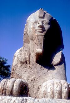 Alabaster Sphinx (seen from front), Memphis, Egypt, 18th or 19th Dynasty, c14th-13th century BC