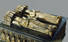 Alabaster tomb of Carlos III the Noble (1387 - 1425) and his wife Leonor, 1416. Creator: Lome, Juan de