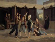 Aladdin makes a grab for the orange, 1831. Creator: Adam August Müller