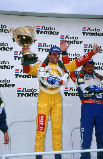 Alain Menu.British touring car driver celebrates victory. Artist: Unknown.