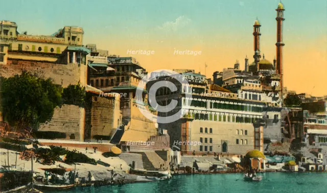 'Alamgir Mosque and Ghat, Benares', c1910.  Creator: Unknown.