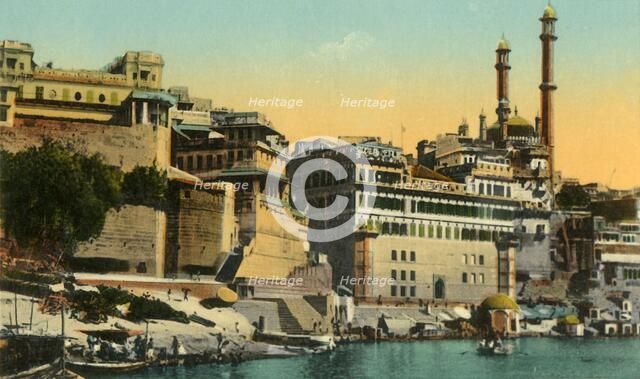 'Alamgir Mosque and Ghat, Benares', c1910.  Creator: Unknown.