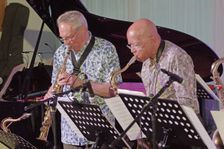 Alan Wakeman, Art Themen, Alan Wakeman Nonet, Watermill Jazz Club, Dorking, Surrey, 2022. Creator: Brian O'Connor