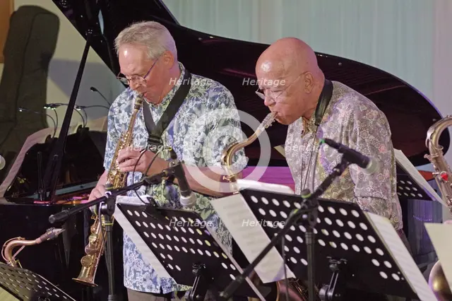 Alan Wakeman, Art Themen, Alan Wakeman Nonet, Watermill Jazz Club, Dorking, Surrey, 2022. Creator: Brian O'Connor.