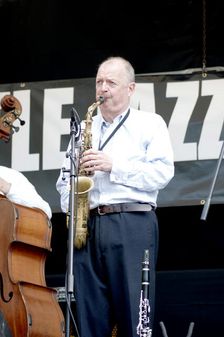 Alan Barnes, Alan Barnes Trio, Battle Jazz Weekend, Battle, East Sussex, 24 July 2022. Creator: Brian O'Connor