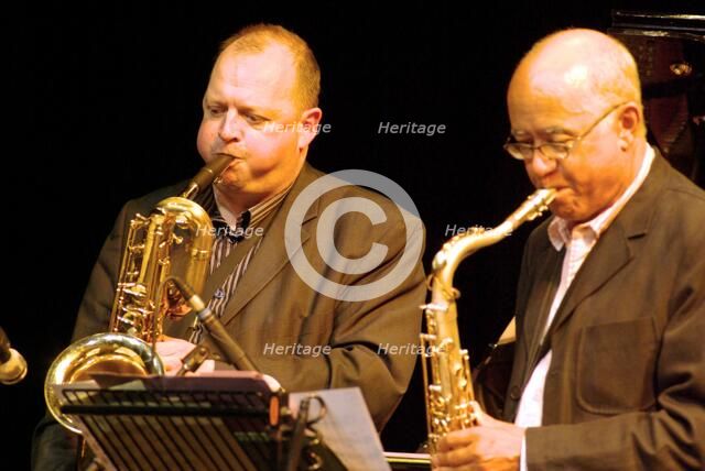 Alan Barnes with Art Themen, Brecon Jazz Festival, Powys, Wales.  Artist: Brian O'Connor