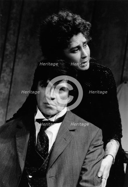 Alan Bates (1934) and Felicity Kendall in 'Ivanov' at the Aldwych Theatre, London, 1989. Artist: Unknown