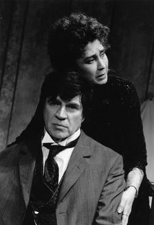 Alan Bates (1934) and Felicity Kendall in Ivanov at the Aldwych Theatre, London, 1989