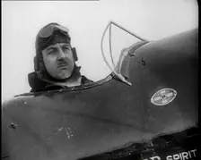 Alan Cobham in the Cockpit of a Plane, 1930s. Creator: British Pathe Ltd