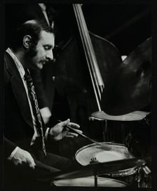 Alan Jackson on the drums at The Stables, Wavendon, Buckinghamshire. Creator: Denis Williams