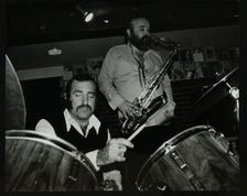 Alan Jackson (drums) and Don Weller (saxophone) playing at The Bell, Codicote, Hertfordshire, 1980. Creator: Denis Williams