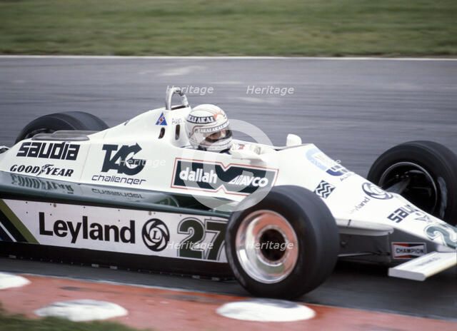 Alan Jones racing a Williams-Cosworth FW07B, British Grand Prix, Brands Hatch, Kent, 1980. Artist: Unknown