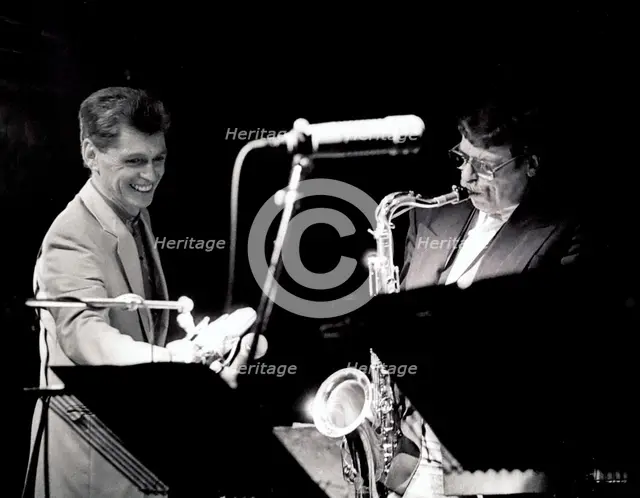 Alan Skidmore and Georgie Fame, Ronnie Scott's, London, 1991. Artist: Brian O'Connor