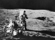 Alan Shepard (1923-1998) assembling lunar hand tools during the Apollo 14 mission, 1971