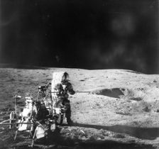 Alan Shepard (1923-1998) assembling lunar hand tools during the Apollo 14 mission, 1971