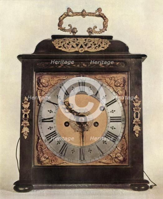 'Alarum and Striking Mantel Clock in Ebony-Veneered Case', 1947. Creator: Unknown.