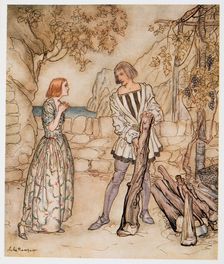 Alas, now, pray you, work not so hard, illustration from The Tempest 1926