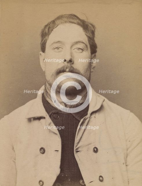 Alban. Jean-Louis. 35 ans, né à Paris. Plombier. Anarchiste. Fiché le 5/3/94., 1894. Creator: Alphonse Bertillon.
