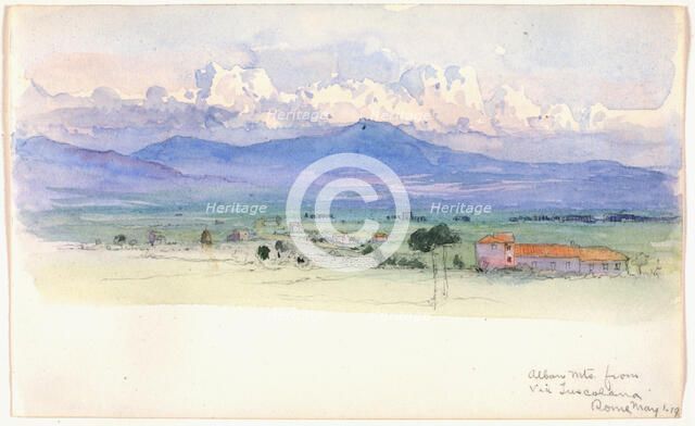 Alban Mountains from Via Tuscolana, Rome, 1900. Creator: George Elbert Burr.