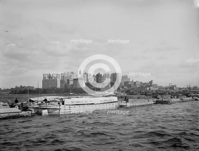 Albany tow coming in East River, An, between 1900 and 1906. Creator: Unknown.