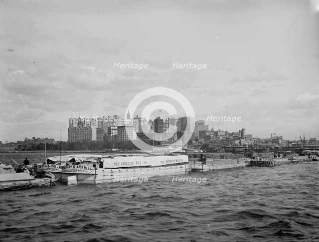 Albany tow coming in East River, An, between 1900 and 1906. Creator: Unknown.