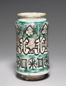 Albarello with Pseudo-Kufic Letters, 1300s. Creator: Unknown