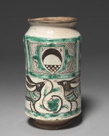 Albarello with Two Rabbits, 1300s. Creator: Unknown