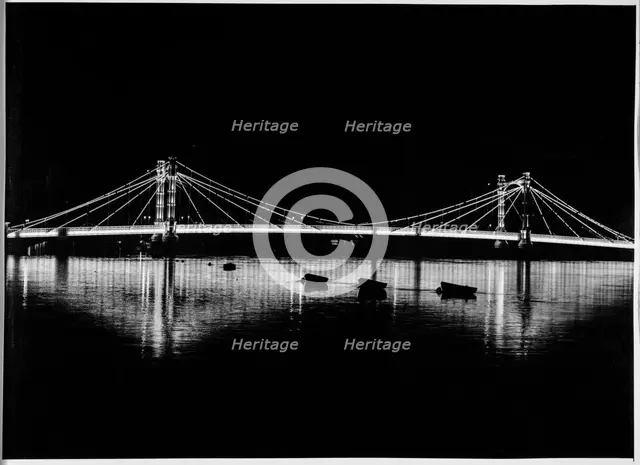 Albert Bridge, Kensington and Chelsea, Greater London Authority, 1960-1985. Creator: Leonard Robin Mattock.