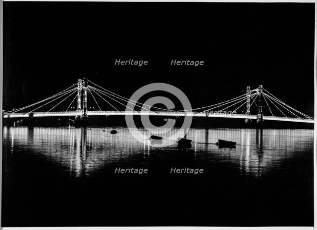 Albert Bridge, Kensington and Chelsea, Greater London Authority, 1960-1985. Creator: Leonard Robin Mattock.