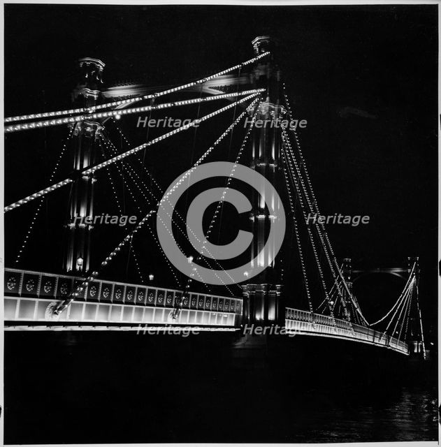 Albert Bridge, Kensington and Chelsea, Greater London Authority, 1960-1985. Creator: Leonard Robin Mattock.