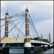 Albert Bridge, Kensington and Chelsea, Greater London Authority, 1960-1985. Creator: Leonard Robin Mattock